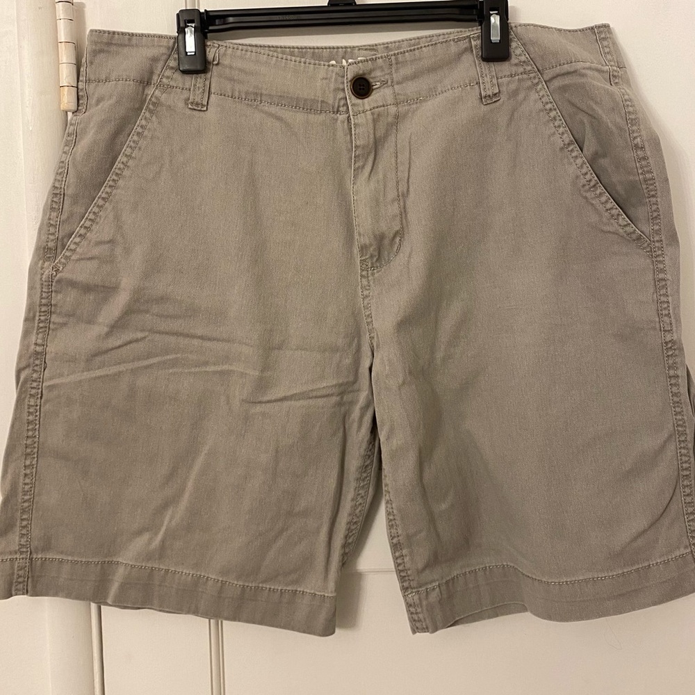Carbon Brand khaki shorts.